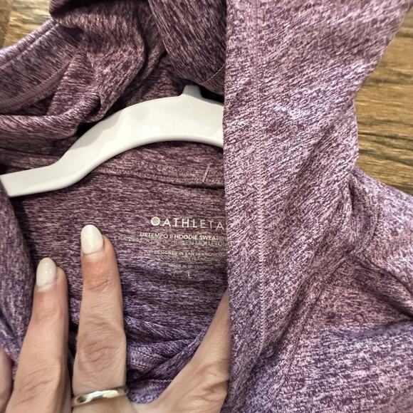 ATHLETA WomoUptempo II Hoodie Sweatshirt in Pinot Plum Heather Size Large 2419 - Picture 7 of 9